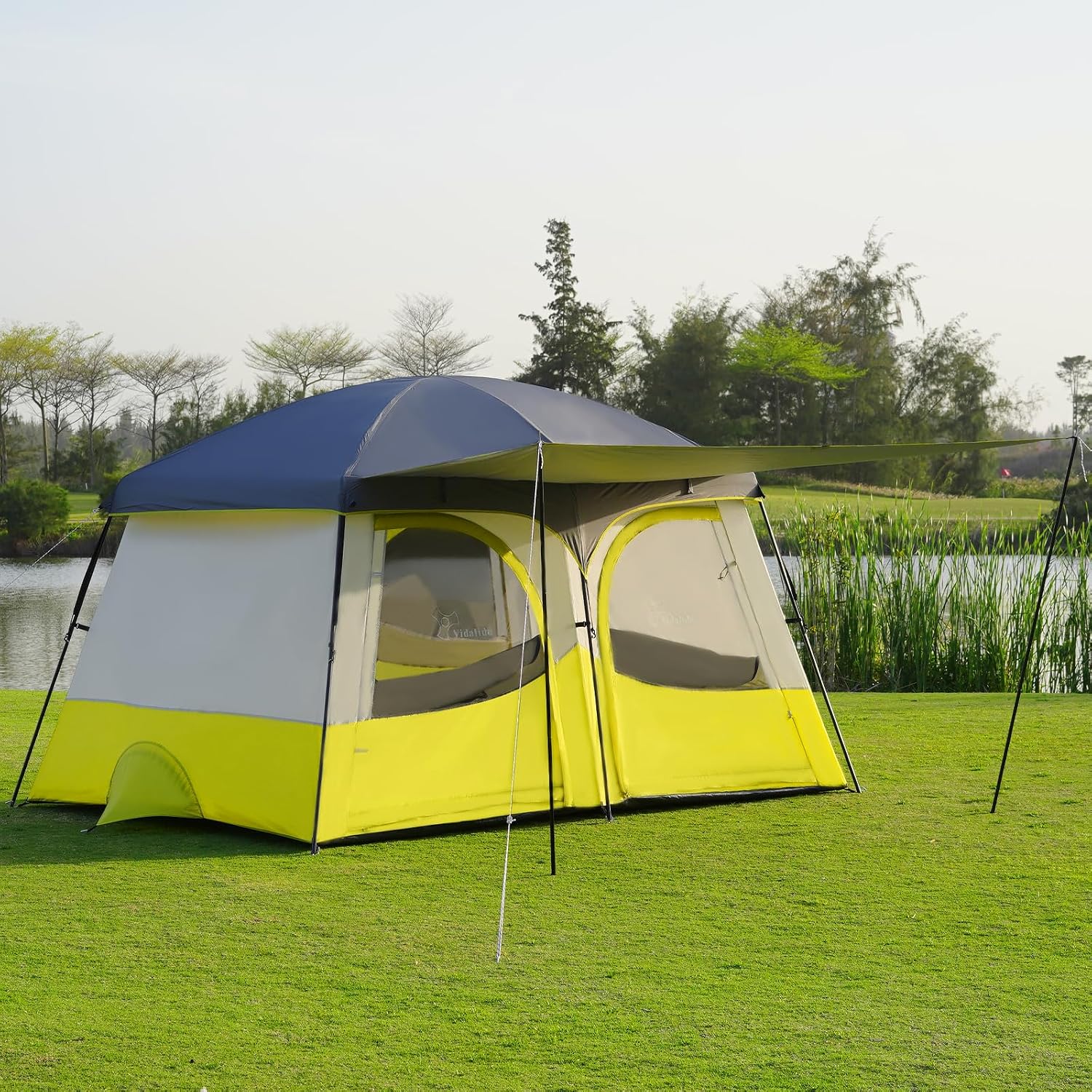Tents,6-8 Person Camping Tent with Extended Vestibule,2 Room Weather Resistant Family Tents,Easy Install Waterproof Outdoor Tent for Backpacking and Camping Hiking